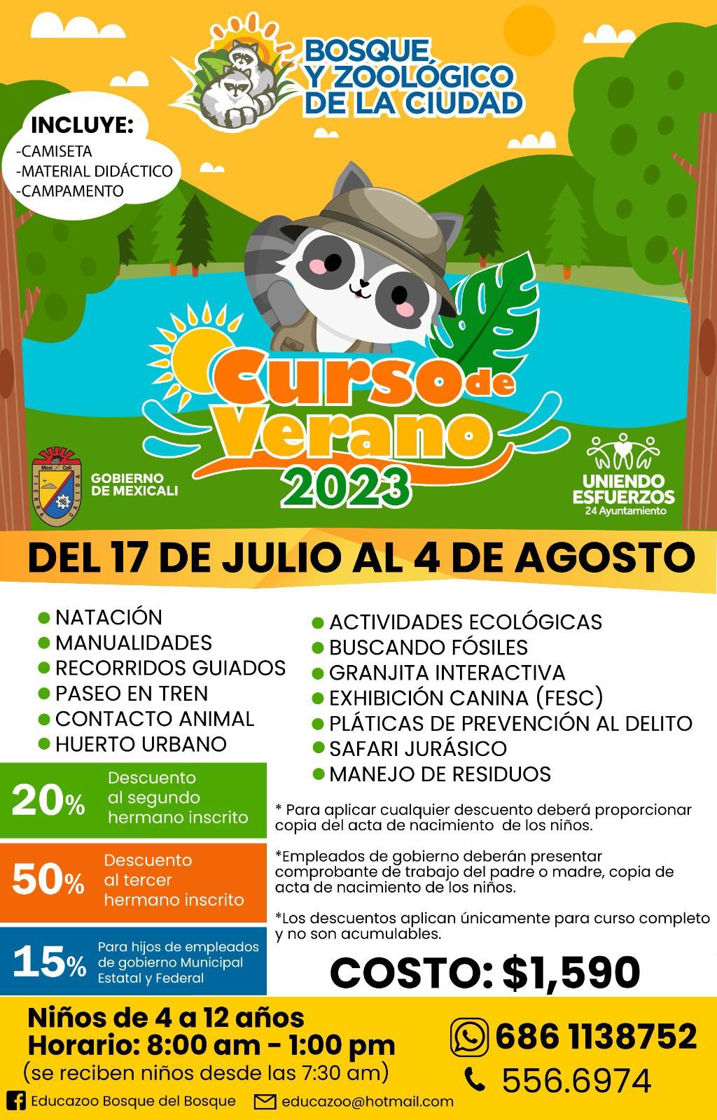 curso de verano 2023 zoológico mexicali